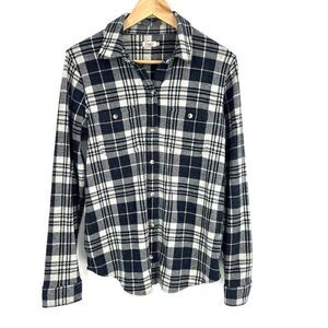 Faherty Legend Sweater Shirt Size Small Womens Gray Button Up Plaid Soft Knit